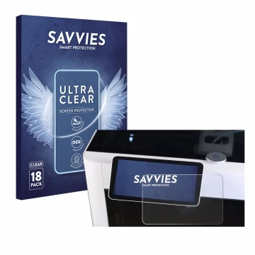Parte frontal de un envase de producto con el logotipo de la marca Savvies. Al lado se muestra el dispositivo Bambu Lab X1-Car