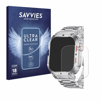 Parte frontal de un envase de producto con el logotipo de la marca Savvies. Al lado se muestra el dispositivo LIGE K-57 1.96