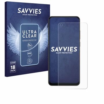 Parte frontal de un envase de producto con el logotipo de la marca Savvies. Al lado se muestra el dispositivo Oppo A78 4G con 
