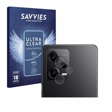 Parte frontal de un envase de producto con el logotipo de la marca Savvies. Al lado se muestra el dispositivo Xiaomi Redmi Not