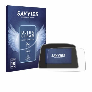 Parte frontal de un envase de producto con el logotipo de la marca Savvies. Al lado se muestra el dispositivo PowaKaddy C2i co