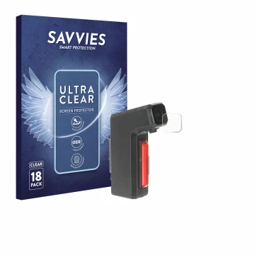 Parte frontal de un envase de producto con el logotipo de la marca Savvies. Al lado se muestra el dispositivo Tooo Cycling DVR