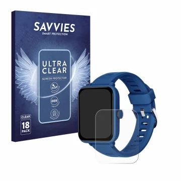Parte frontal de un envase de producto con el logotipo de la marca Savvies. Al lado se muestra el dispositivo Biggerfive BW01 
