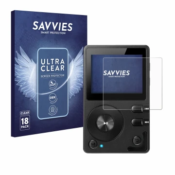 Parte frontal de un envase de producto con el logotipo de la marca Savvies. Al lado se muestra el dispositivo Hifi Walker H2 c