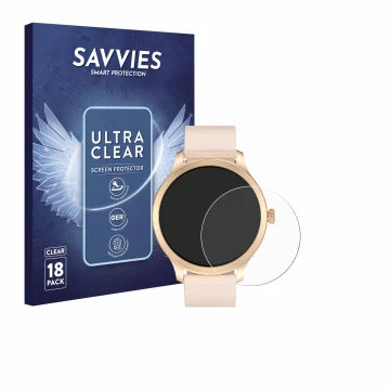 Parte frontal de un envase de producto con el logotipo de la marca Savvies. Al lado se muestra el dispositivo Tensky LW92 1.32