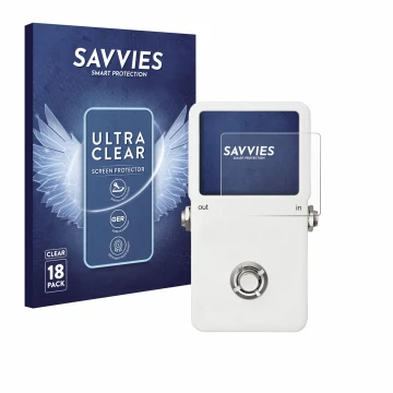 Parte frontal de un envase de producto con el logotipo de la marca Savvies. Al lado se muestra el dispositivo TC Electronic PO