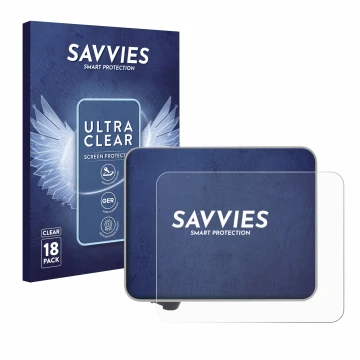 Parte frontal de un envase de producto con el logotipo de la marca Savvies. Al lado se muestra el dispositivo Bambu Lab A1 3D 