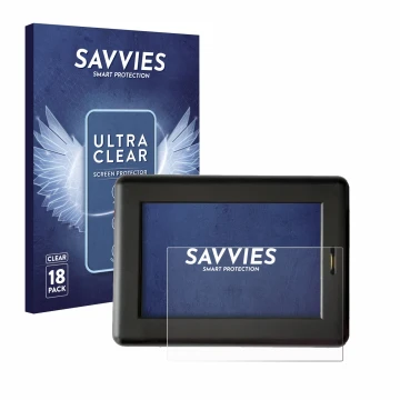 Parte frontal de un envase de producto con el logotipo de la marca Savvies. Al lado se muestra el dispositivo XC Tracer Maxx I