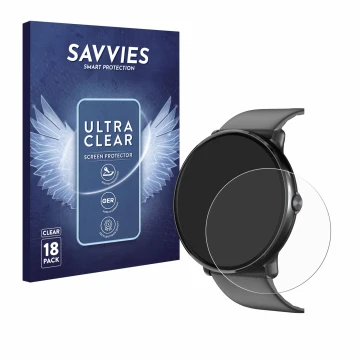 Parte frontal de un envase de producto con el logotipo de la marca Savvies. Al lado se muestra el dispositivo Gerpeng S66 1.43