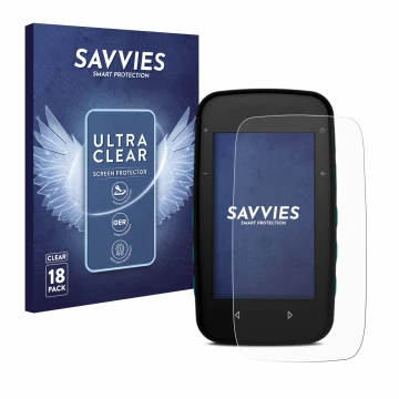 Parte frontal de un envase de producto con el logotipo de la marca Savvies. Al lado se muestra el dispositivo CompeGPS TwoNav 