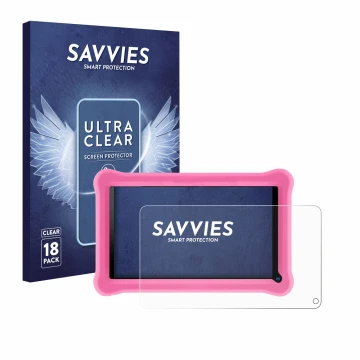 Parte frontal de un envase de producto con el logotipo de la marca Savvies. Al lado se muestra el dispositivo Sannuo K708 7