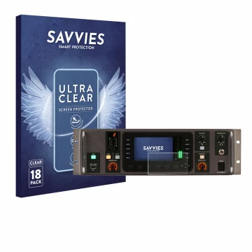 Parte frontal de un envase de producto con el logotipo de la marca Savvies. Al lado se muestra el dispositivo Behringer X32 Ra