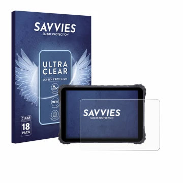 Parte frontal de un envase de producto con el logotipo de la marca Savvies. Al lado se muestra el dispositivo Topicon MDT865 c