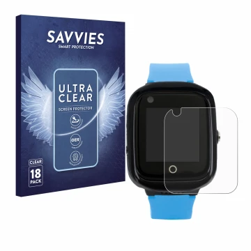 Parte frontal de un envase de producto con el logotipo de la marca Savvies. Al lado se muestra el dispositivo One2Track Connec