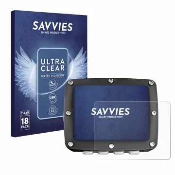 Parte frontal de un envase de producto con el logotipo de la marca Savvies. Al lado se muestra el dispositivo Ratio iX3M 2 Pro