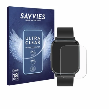 Parte frontal de un envase de producto con el logotipo de la marca Savvies. Al lado se muestra el dispositivo Braidol Smartwat