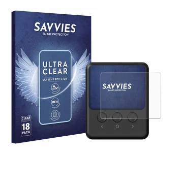 Parte frontal de un envase de producto con el logotipo de la marca Savvies. Al lado se muestra el dispositivo ISDT 608PD con s