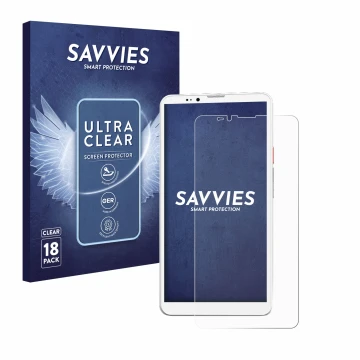 Parte frontal de un envase de producto con el logotipo de la marca Savvies. Al lado se muestra el dispositivo Bigme Hibreak Pr