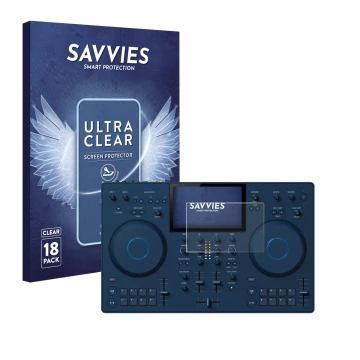 Parte frontal de un envase de producto con el logotipo de la marca Savvies. Al lado se muestra el dispositivo AlphaTheta OMNIS