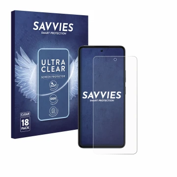 Parte frontal de un envase de producto con el logotipo de la marca Savvies. Al lado se muestra el dispositivo realme 14 con su