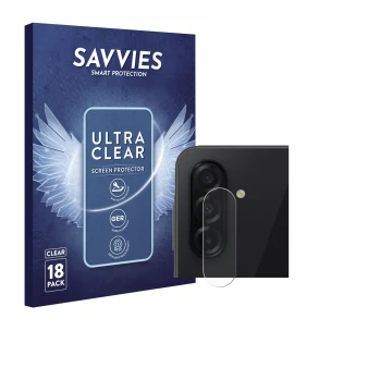 Parte frontal de un envase de producto con el logotipo de la marca Savvies. Al lado se muestra el dispositivo Samsung Galaxy A