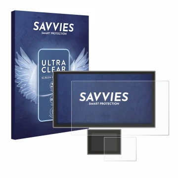 Parte frontal de un envase de producto con el logotipo de la marca Savvies. Al lado se muestra el dispositivo Icom IC-7760 con