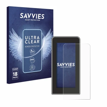Parte frontal de un envase de producto con el logotipo de la marca Savvies. Al lado se muestra el dispositivo Tenways CGO600 P