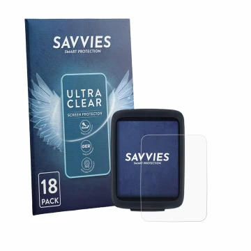 Parte frontal de un envase de producto con el logotipo de la marca Savvies. Al lado se muestra el dispositivo Sigma BC 10.0 WR