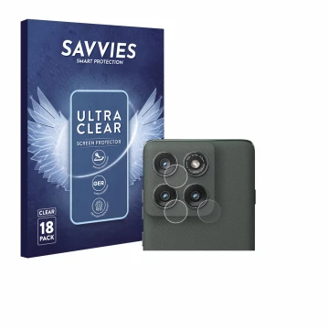 Parte frontal de un envase de producto con el logotipo de la marca Savvies. Al lado se muestra el dispositivo Motorola Edge (2