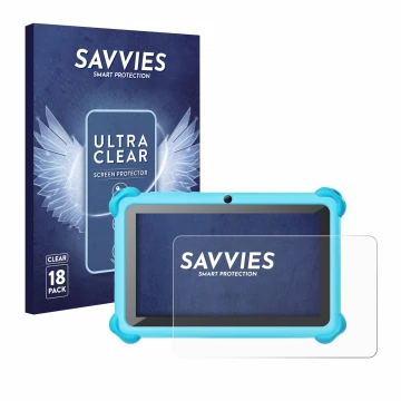 Parte frontal de un envase de producto con el logotipo de la marca Savvies. Al lado se muestra el dispositivo zcobro KIDS710 7