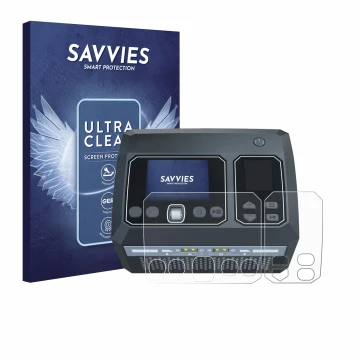 Parte frontal de un envase de producto con el logotipo de la marca Savvies. Al lado se muestra el dispositivo SkyRc D750 Mix c
