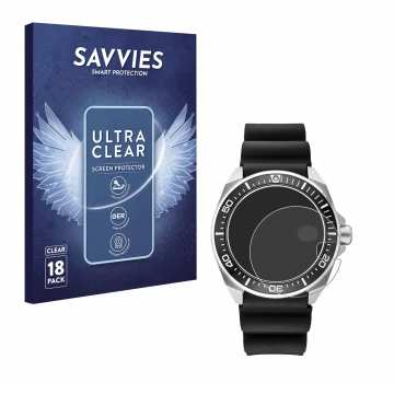 Parte frontal de un envase de producto con el logotipo de la marca Savvies. Al lado se muestra el dispositivo Seiko Prospex SR