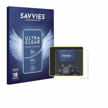 Parte frontal de un envase de producto con el logotipo de la marca Savvies. Al lado se muestra el dispositivo Junsi iCharger D