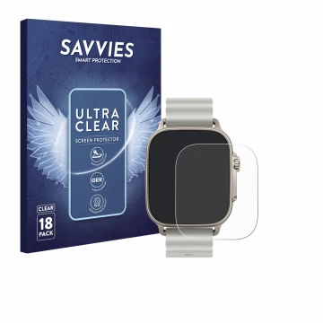 Parte frontal de un envase de producto con el logotipo de la marca Savvies. Al lado se muestra el dispositivo realme Watch 5 c