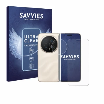 Parte frontal de un envase de producto con el logotipo de la marca Savvies. Al lado se muestra el dispositivo Honor Magic 8 Pr