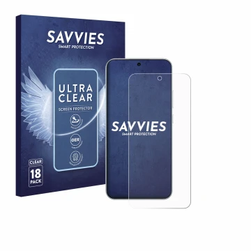 Parte frontal de un envase de producto con el logotipo de la marca Savvies. Al lado se muestra el dispositivo Oppo A6 Pro 4G c