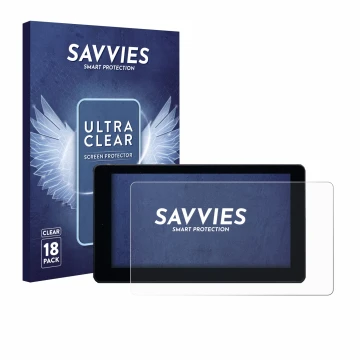 Parte frontal de un envase de producto con el logotipo de la marca Savvies. Al lado se muestra el dispositivo Zontes 368K con 