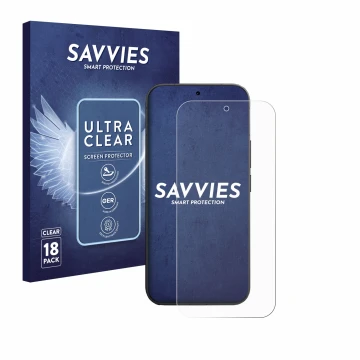 Parte frontal de un envase de producto con el logotipo de la marca Savvies. Al lado se muestra el dispositivo Vivo V70 con su 