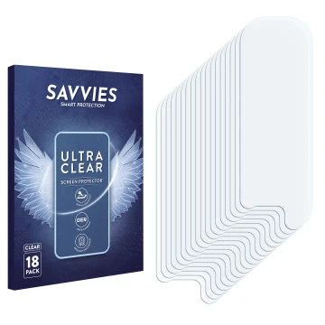 Parte frontal de un envase de producto con el logotipo de la marca Savvies. Al lado está el protector de pantalla correspondie
