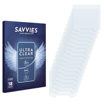 Parte frontal de un envase de producto con el logotipo de la marca Savvies. Al lado está el protector de pantalla correspondie