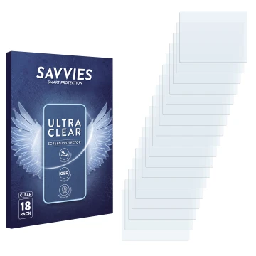 Parte frontal de un envase de producto con el logotipo de la marca Savvies. Al lado está el protector de pantalla correspondie