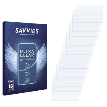 Parte frontal de un envase de producto con el logotipo de la marca Savvies. Al lado está el protector de pantalla correspondie