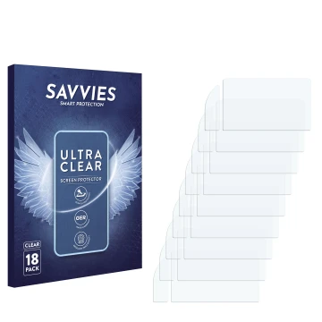Parte frontal de un envase de producto con el logotipo de la marca Savvies. Al lado está el protector de pantalla correspondie