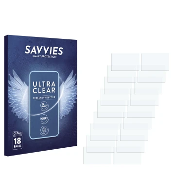 Parte frontal de un envase de producto con el logotipo de la marca Savvies. Al lado está el protector de pantalla correspondie