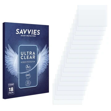 Parte frontal de un envase de producto con el logotipo de la marca Savvies. Al lado está el protector de pantalla correspondie