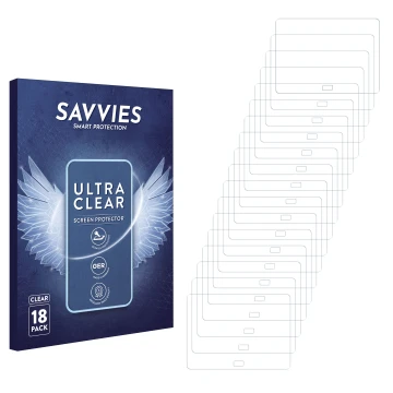 Parte frontal de un envase de producto con el logotipo de la marca Savvies. Al lado está el protector de pantalla correspondie