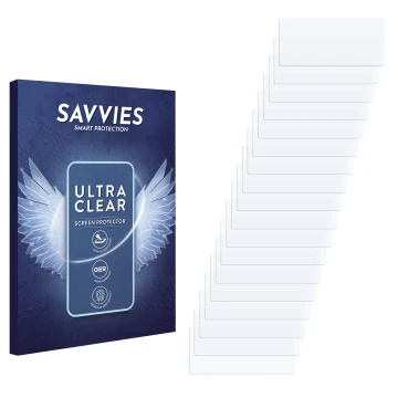 Parte frontal de un envase de producto con el logotipo de la marca Savvies. Al lado está el protector de pantalla correspondie