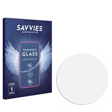 Parte frontal de un envase de producto con el logotipo de la marca Savvies. Al lado está el protector de pantalla correspondie
