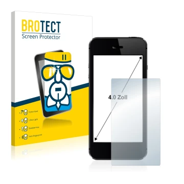Parte frontal de un envase de producto con el logotipo de la marca BROTECT. Al lado se muestra el dispositivo con su protector