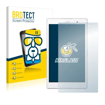 Parte frontal de un envase de producto con el logotipo de la marca BROTECT. Al lado se muestra el dispositivo Sony Xperia Z3 T